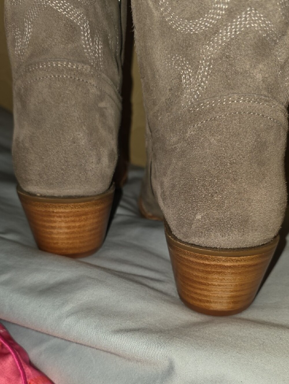 350- Tony Lama Ash Grey Liz Suede Western Knee-High Boots Dr4260 Size10B - Picture 6 of 14